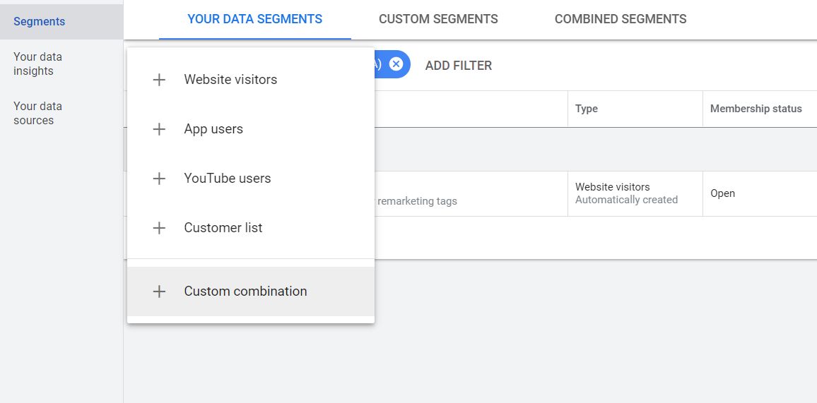 Customer Data Segments in Google Ads